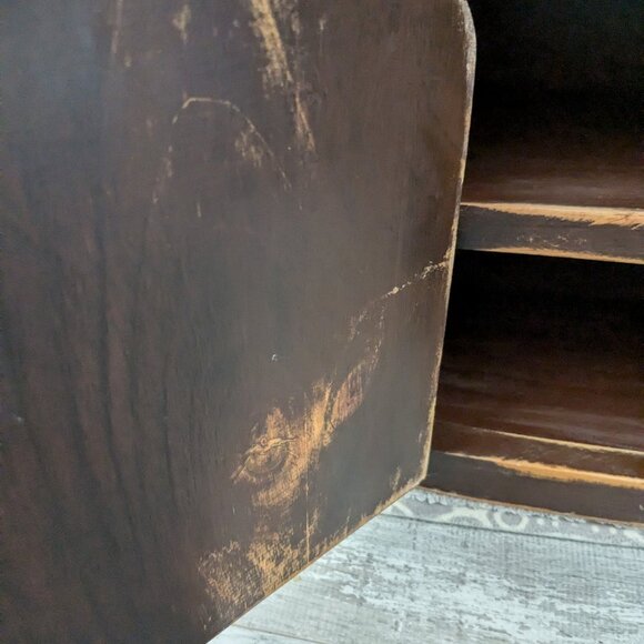 Original Art by Sylvia Wilson - Signed and Dated - OOAK - Small Wood Cabinet - Picture 10 of 11